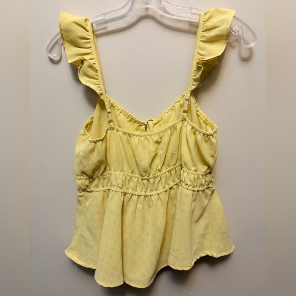 MINE Yellow Ruffle Strap Crop Top - Picture 4 of 5